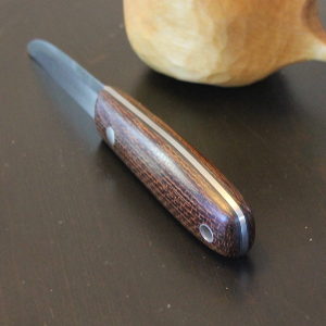 Modern Puukko Carver, Burlap Micarta